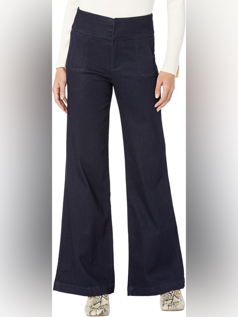KUT from the Kloth Isabel Flat Front High Waist Flare Jeans in Quant Size 14 NWT